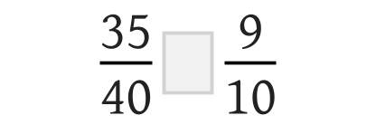 Comparing Fractions II equations