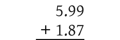Decimal Addition equations