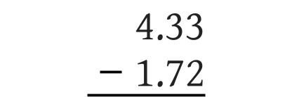 Decimal Subtraction equations