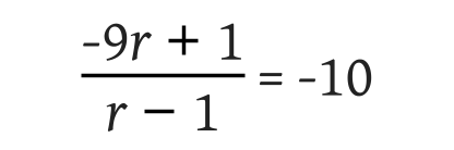 Solve Simple Rational Equations equations