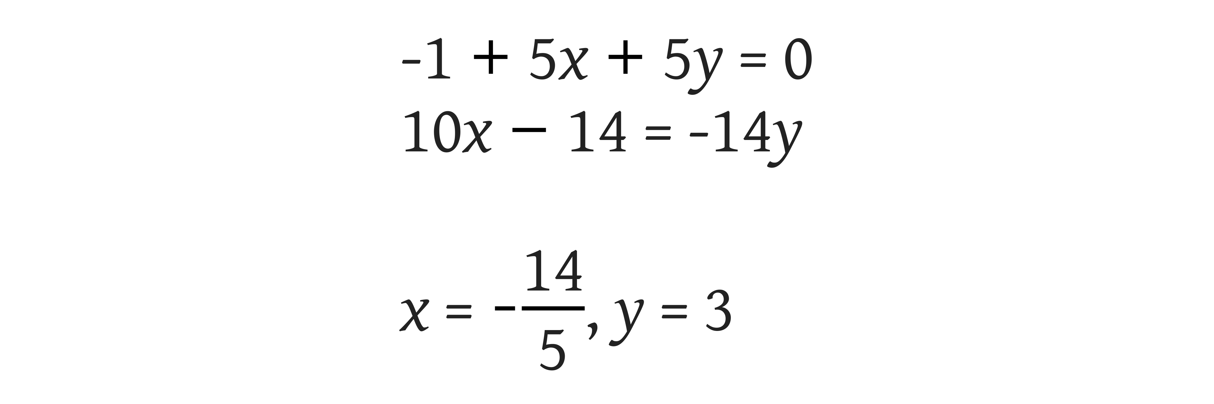 Solving Linear Systems by Elimination equations