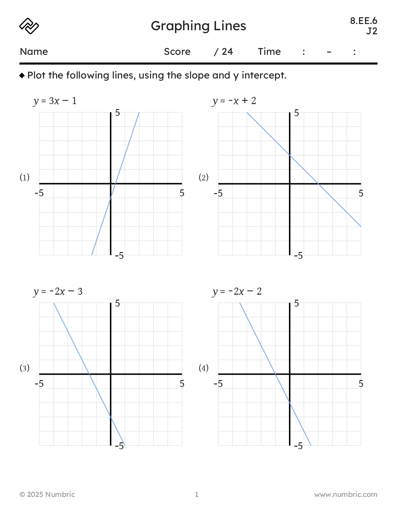 Sample worksheets