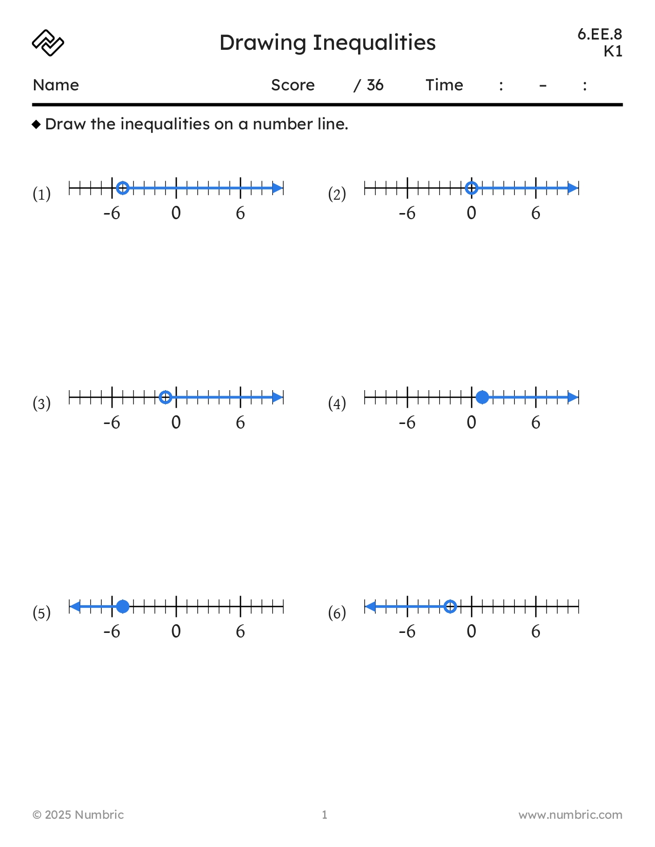 Sample worksheets